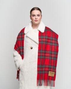 Folded Scottish cashmere scarves emphasising premium quality and lightweight warmth
